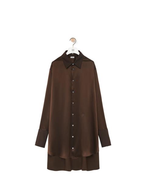 Deconstructed shirt dress in silk