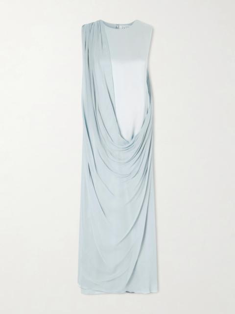 ABADIA Rand Draped Silk-satin And Chiffon Gown
