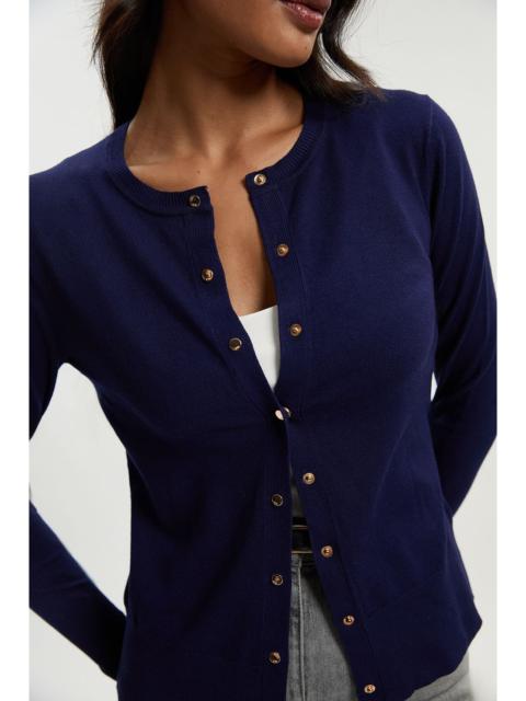 KAREN MILLEN Viscose Blend Popper Knitted Cardigan