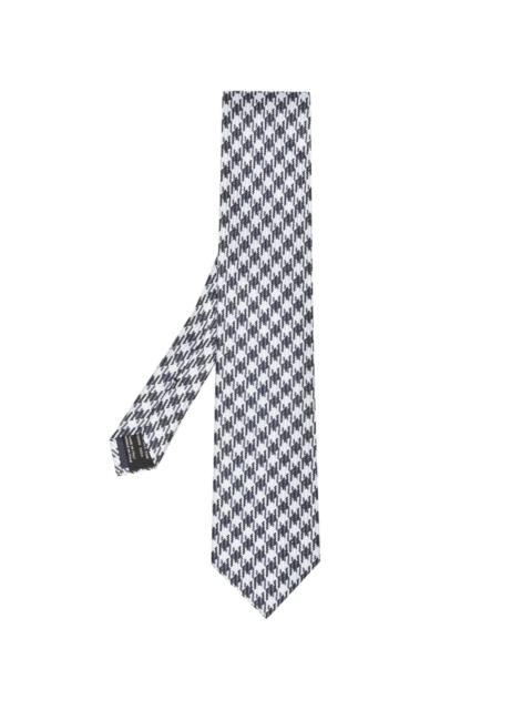 fine-check silk tie