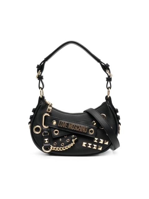 Moschino logo-plaque embellished shoulder bag