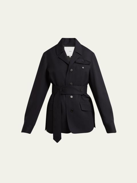 SETCHU Travel Self-Tie Wool Gabardine Safari Jacket