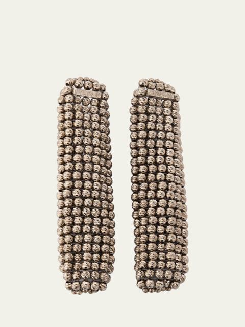 Brunello Cucinelli Sterling Silver Beaded Drop Earrings