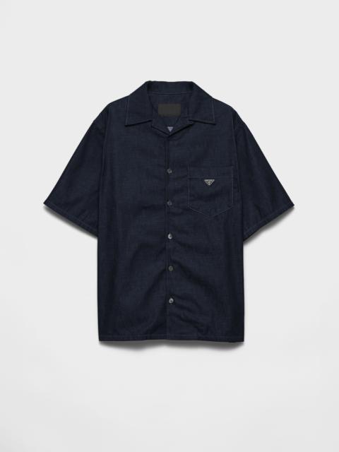 Denim bowling shirt