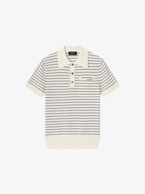 A.P.C. FITTED STRIPED POLO