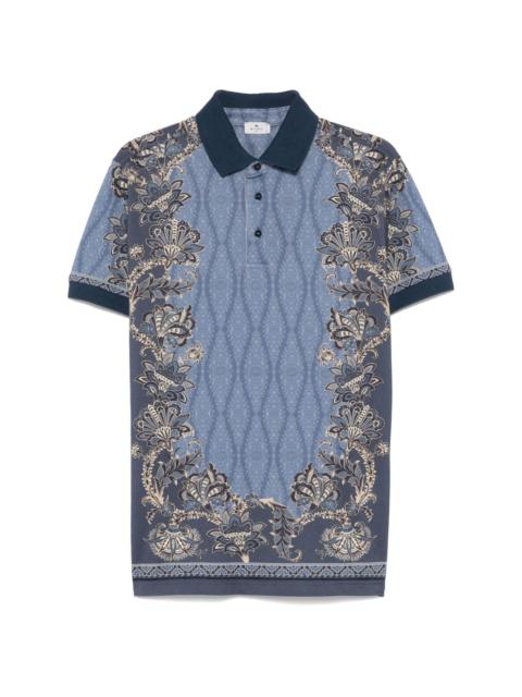 paisley-print polo shirt