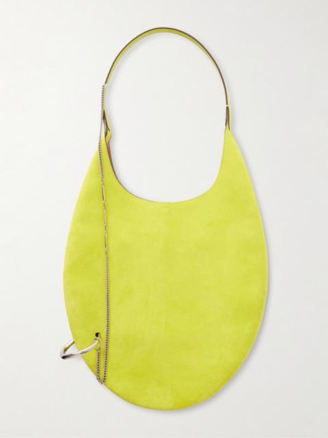 TORY BURCH Pierced Embellished Suede Shoulder Bag