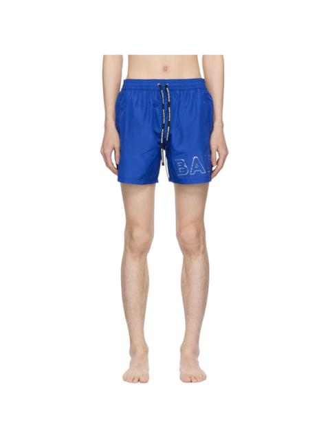 Balmain Blue Embossed Swim Shorts