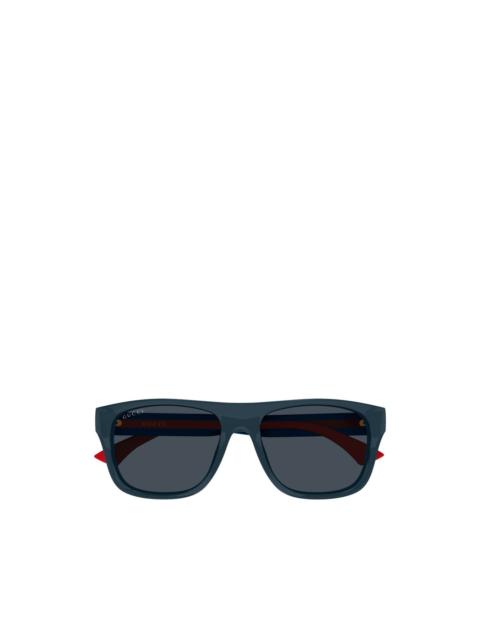 GUCCI striped rectangle sunglasses