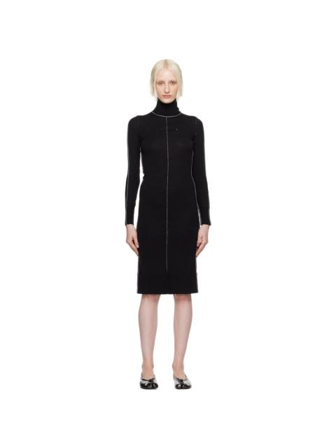 MM6 Maison Margiela Black Turtleneck Midi Dress