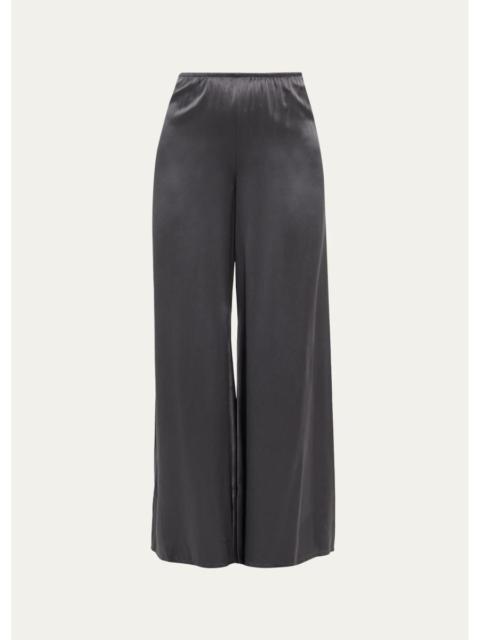 All Three Olympia Silk Wide-Leg Pants