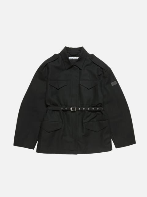 Satin blouson jacket - Black