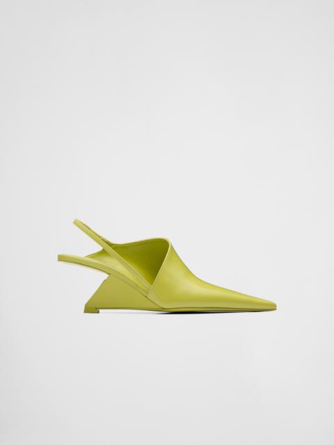 Prada Brushed leather slingback pumps