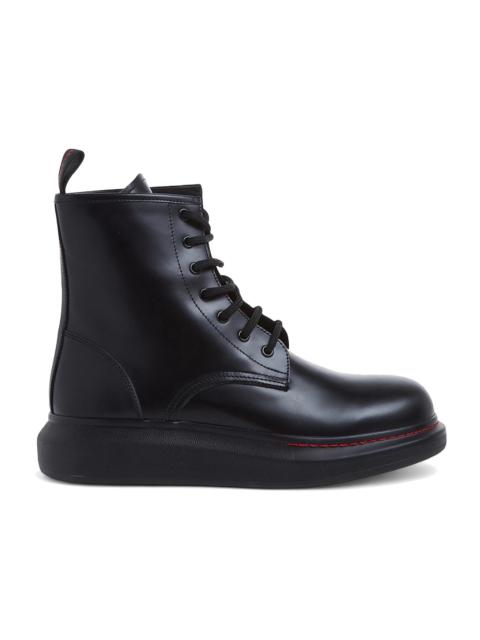 Alexander McQueen Alexander McQueen Leather Wedge Lace-Up Boot Black