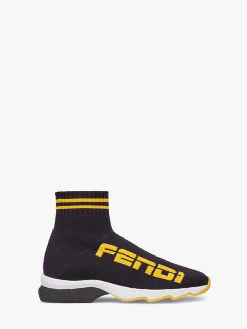 FENDI Black fabric sneakers