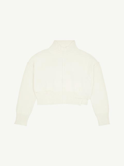Gauge Off-White Boxy Distressed Jumper