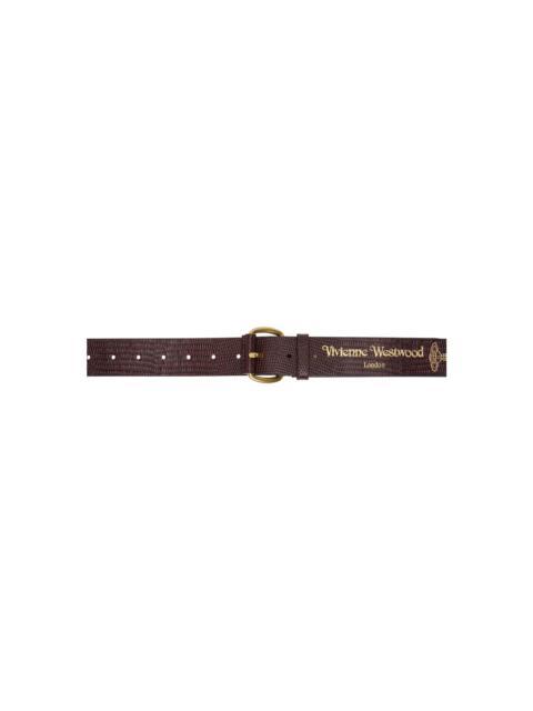 Vivienne Westwood Burgundy Roller Buckle Belt