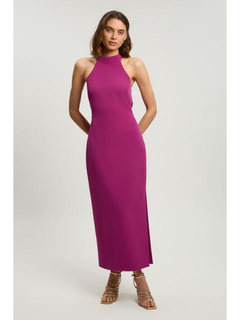 KAREN MILLEN Petite Soft Tailored Halter Neck Open Back Maxi Dress