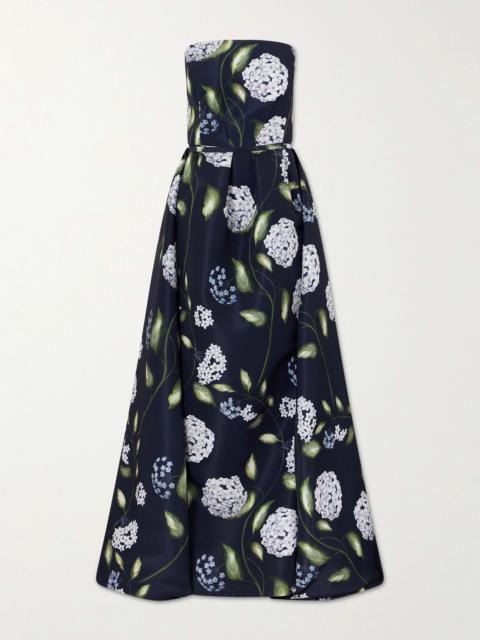 Oscar de la Renta Floral-print Twill Gown