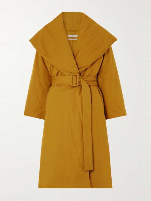 Another Tomorrow + NET SUSTAIN belted padded organic cotton coat