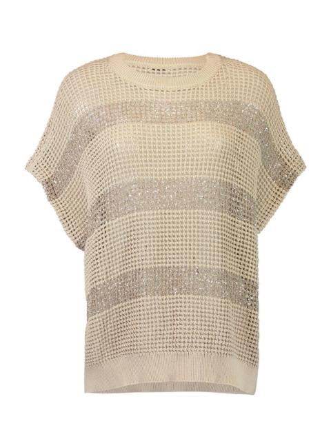 Brunello Cucinelli Water Reflection Kimono Crewneck - Dark Sand