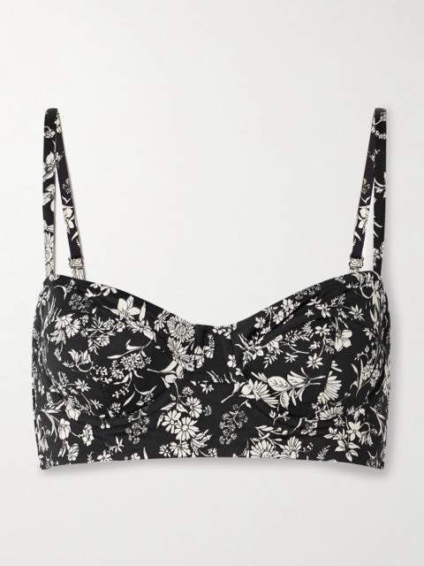 ULLA JOHNSON Zahara Printed Underwired Balconette Bikini Top