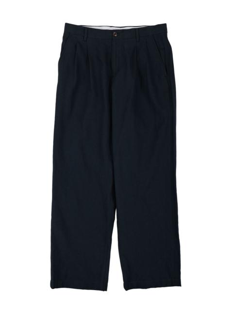 NORSE PROJECTS Hestur Relaxed Cotton Linen Twill Pleated Trouser Dark Navy