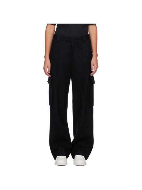 Black Patch Cargo Trousers