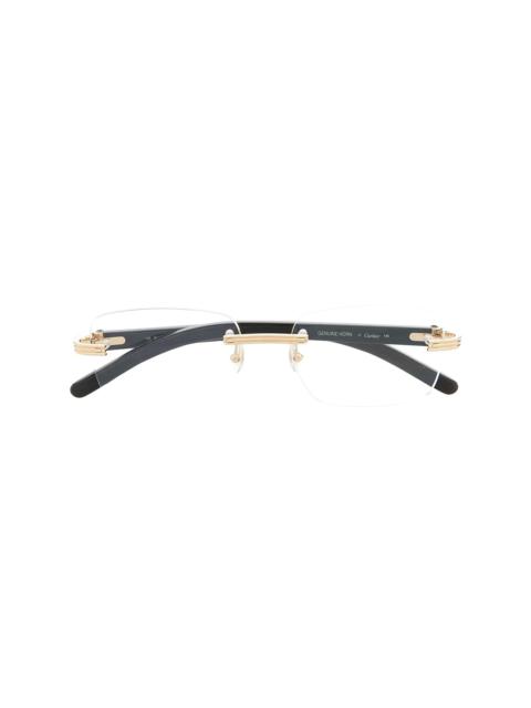 rimless square-frame glasses