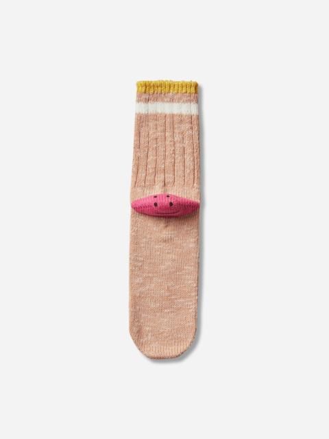 Kapital 60 Yarns Ivy Rainbowy Happy Heel-Hold Socks Orange / Pink