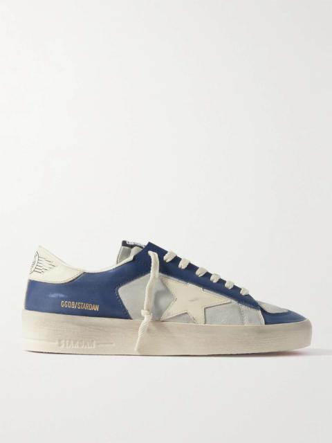 Stardan Distressed Colour-Block Leather Sneakers
