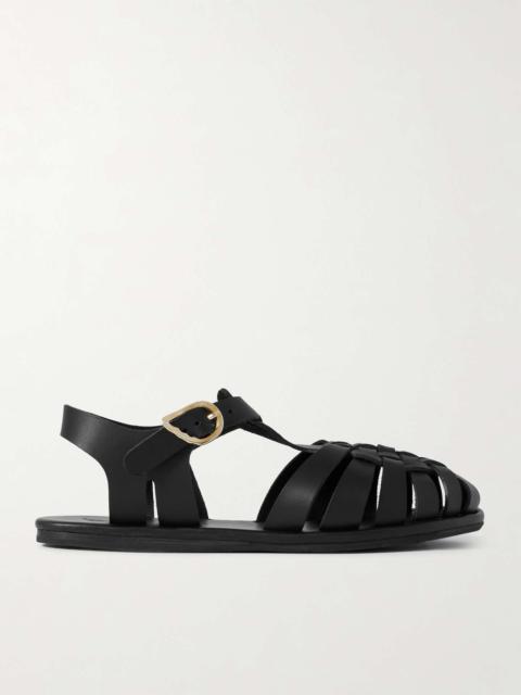 ANCIENT GREEK SANDALS Karina woven leather sandals Black