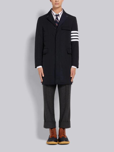 Thom Browne Navy Poly Twill Down-Filled 4-Bar Chesterfield Coat