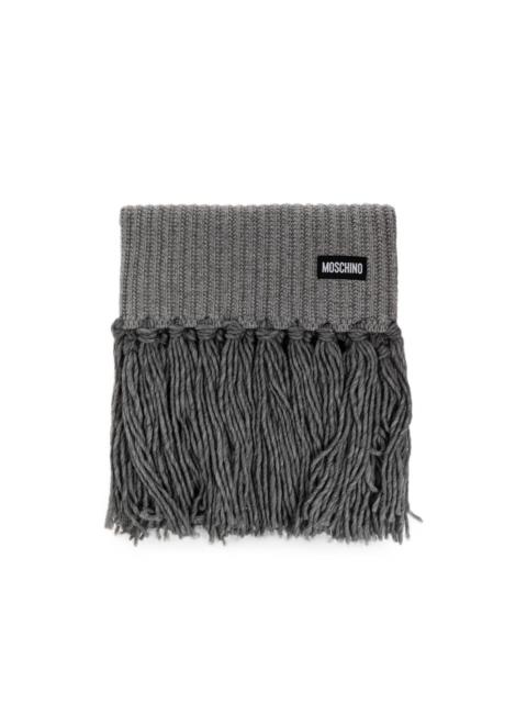 Moschino ribbed-knit fringed scarf