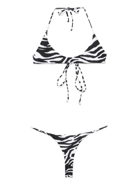THE ATTICO Zebra-print Bikini
