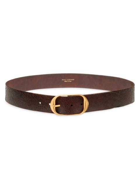 NILI LOTAN Women's Nili Leather Belt - Brown