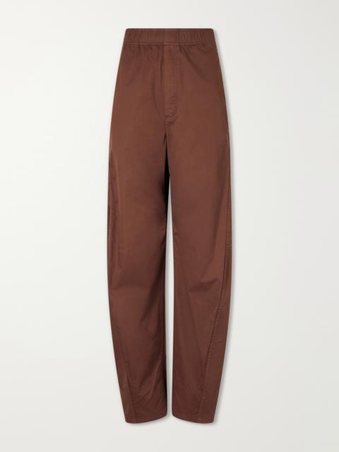 Tibi Garment-dyed Cotton-blend Gabardine Wide-leg Pants