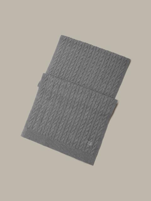 525 america Porter: Embroidered Cable Knit Cotton Scarf