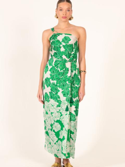 Long Dress Fanny - Green Flower Bunch