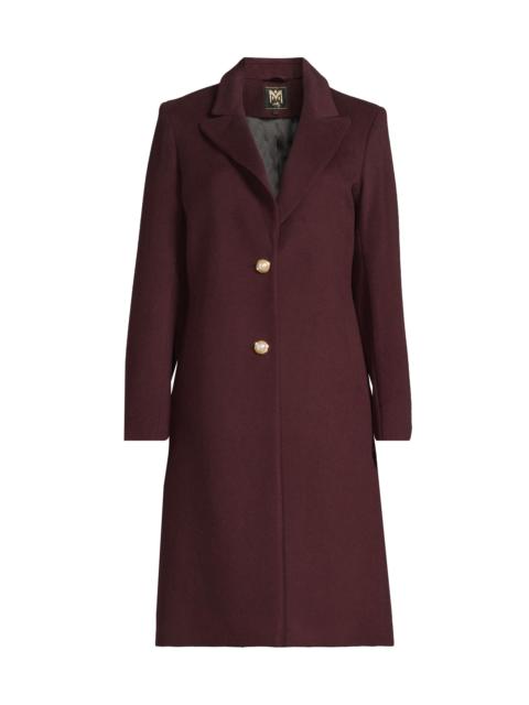 MILLY Women's Peak Lapel Wool-Blend Coat - Oxblood