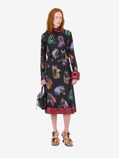 Moschino PRINTED SILK TWILL SKIRT