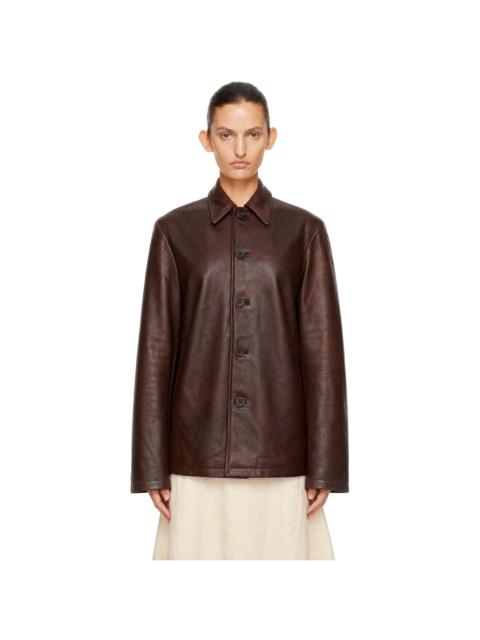 Studio Nicholson Brown Landau Leather Jacket