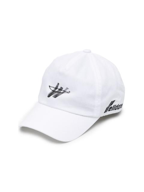 We11done logo-print cotton cap