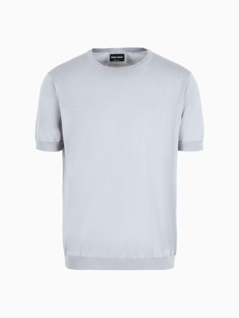 GIORGIO ARMANI Silk and cotton crew-neck jumper