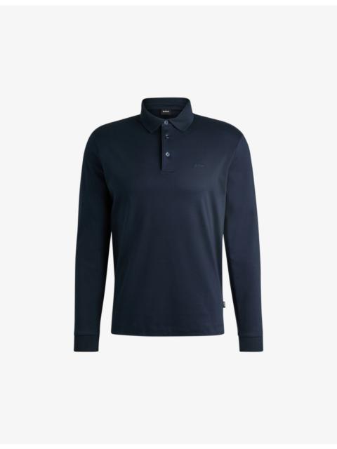 BOSS Leisure long-sleeved cotton-jersey polo shirt