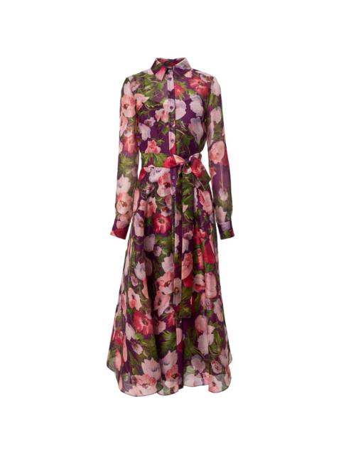 CAROLINA HERRERA poppy-print midi dress