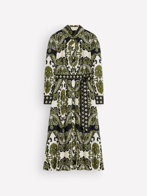 BODEN Maeve Cotton Midi Shirt Dress-Multi, Blossoming Gardenia