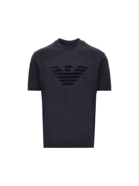 EMPORIO ARMANI LYOCELL AND COTTON BLEND T-SHIRT WITH LOGO