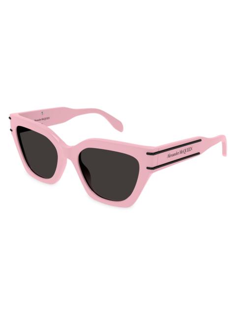 Alexander McQueen Women's Selvedge Lines 53MM Cat-Eye Sunglasses - Pink