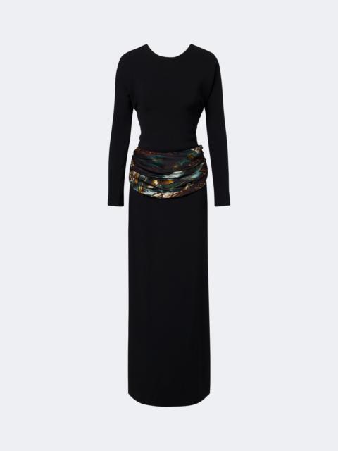 Dries Van Noten Paneled draped gown
